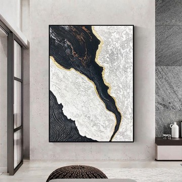黒と白の抽象的な 10 の壁アート ミニマリズム テクスチャ Oil Paintings